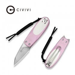 Nóż składany Civivi Purr Powder Pink-White G10, Satin Nitro-V by Ostap Hel (C25054-4)