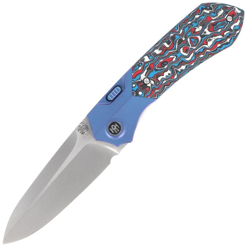 Nóż składany Remette Meteor Blue Titanium/Carbon Fiber, Pearlescent M390 (RTPT-AL)