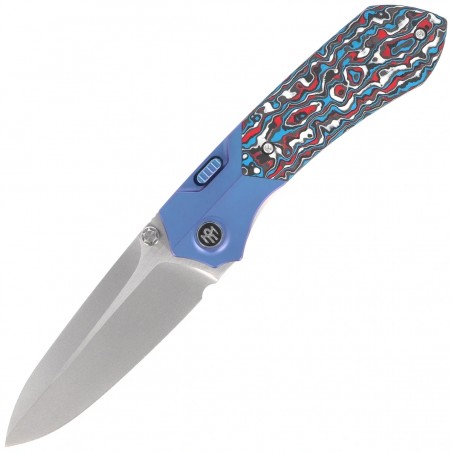 Nóż składany Remette Meteor Blue Titanium/Carbon Fiber, Pearlescent M390 (RTPT-AL)