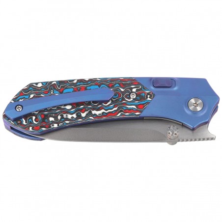 Nóż składany Remette Meteor Blue Titanium/Carbon Fiber, Pearlescent M390 (RTPT-AL)