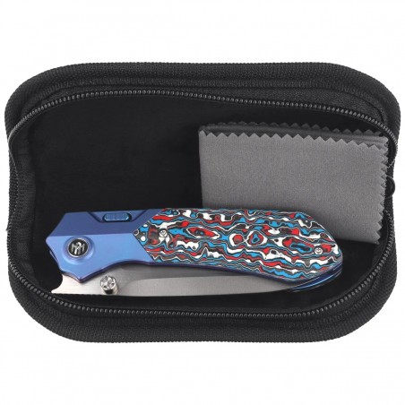 Nóż składany Remette Meteor Blue Titanium/Carbon Fiber, Pearlescent M390 (RTPT-AL)