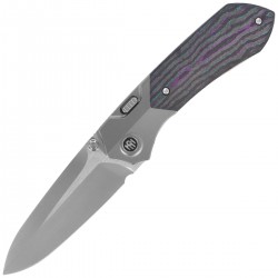 Nóż składany Remette Meteor Titanium/Jazzy CamoCarbon Carbon Fiber, Sandblasting M390 (RTPT-JAC)