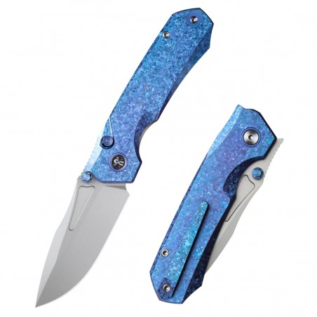 Nóż składany Remette Rhino Blue Crystallized Titanium, Pearlescent M390 (RNTB3)