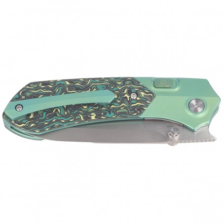 Nóż składany Remette Meteor Green Anodizing Carbon Fiber/Titanium, Pearlescent M390 (RTPT-CL)