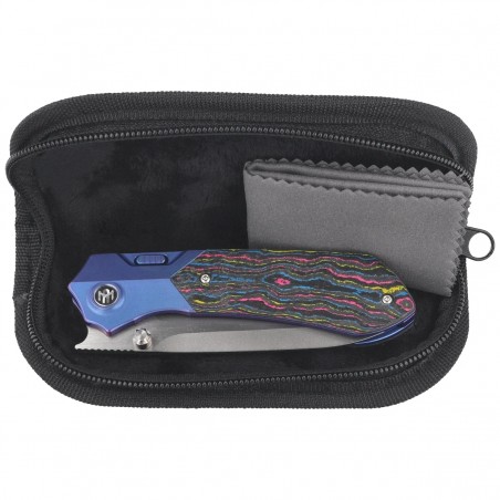 Nóż składany Remette Meteor Blue Titanium/Ultimate Warrior CamoCarbon, Pearlescent M390 (RTPT-UC)