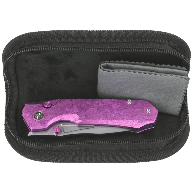 Nóż składany Remette Rhino Pink Crystallized Titanium, Pearlescent M390 (RNTB1)