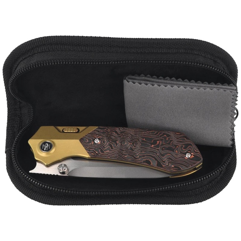 Nóż składany Remette Meteor Gold Titanium/Carbon Fiber, Pearlescent M390 (RTPT-DL)