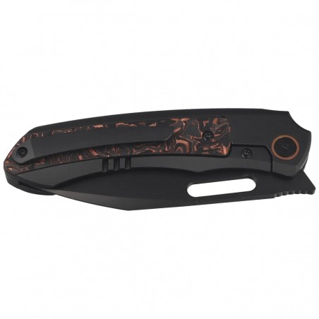 Nóż składany Remette Orca Black Titanium/Copper Foil Carbon Fiber, Black DLC Pearlescent M390 (ORCATB)
