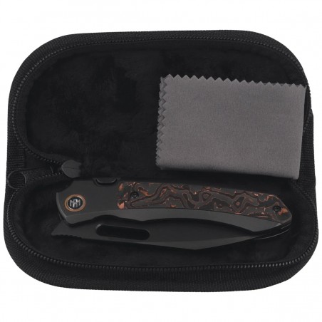 Nóż składany Remette Orca Black Titanium/Copper Foil Carbon Fiber, Black DLC Pearlescent M390 (ORCATB)