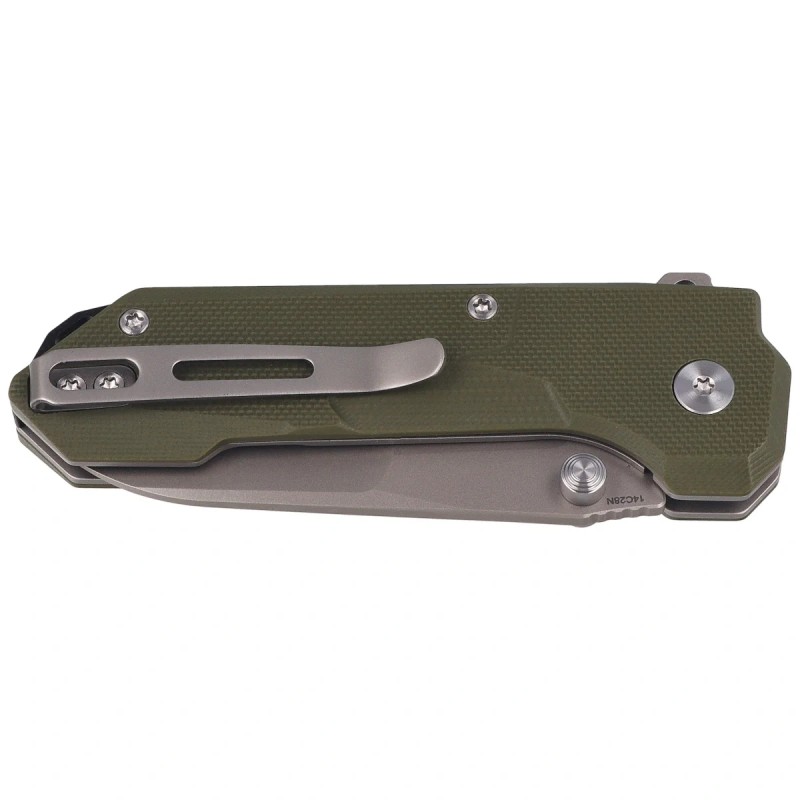 Nóż składany Remette Cosmic Green G10, Sandblasted 14C28N (RTCO-GM)