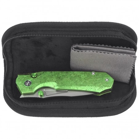 Nóż składany Remette Rhino Green Crystallized Titanium, Pearlescent M390 (RNTB4)