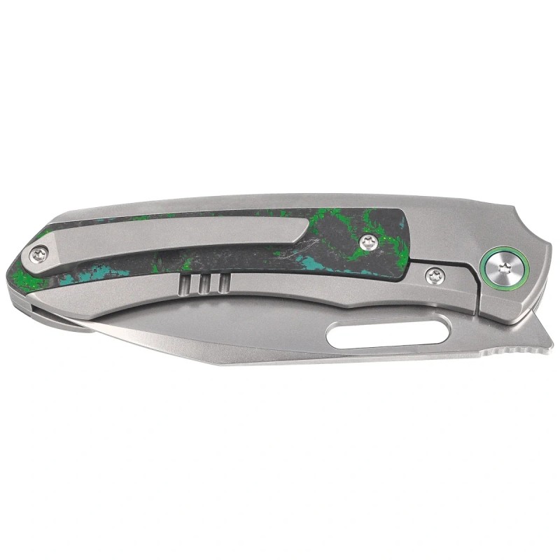 Nóż składany Remette Orca Gray Titanium/Kelp Bed CamoCarbon, Pearlescent M390 (ORCAKD)