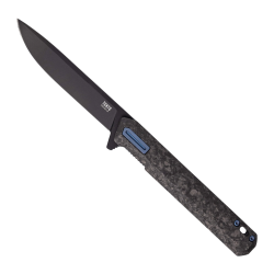 Nóż składany Tekto F2 Bravo Black Forged Carbon Fiber, Blue HW/Clip, Titanium-Coated D2