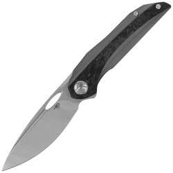 Nóż składany Bestech Senu Grey Titanium / Marble Carbon Fiber, Stonewashed / Satin CPM S90V by Kombou (BT2601B)