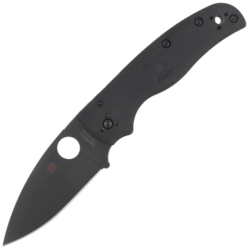 Nóż składany Spyderco Shaman Lightweight Black FRN, Black DLC CTS BD1N by Sal Glesser (C229PBBK)
