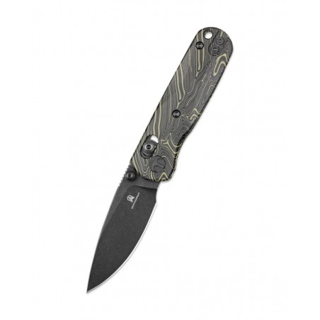 Nóż składany Bestechman Sprite Black-Green G10, Black Stonewashed M390 (BMK21F)