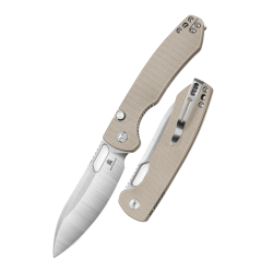 Nóż składany Bestechman Firebird Tan G10, Satin / Stonewashed D2 (BMK05B)