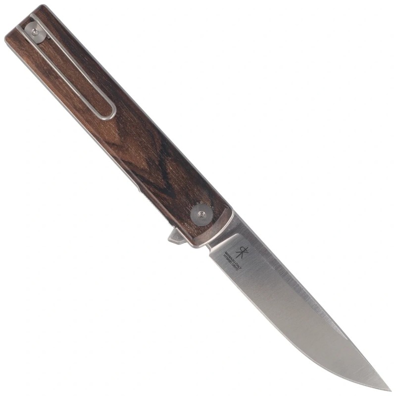 Nóż składany Fox Chnops Heritage Ziricote Wood, Satin Hybrid Cryo by Raven Knives Design (FX-544 ZW)