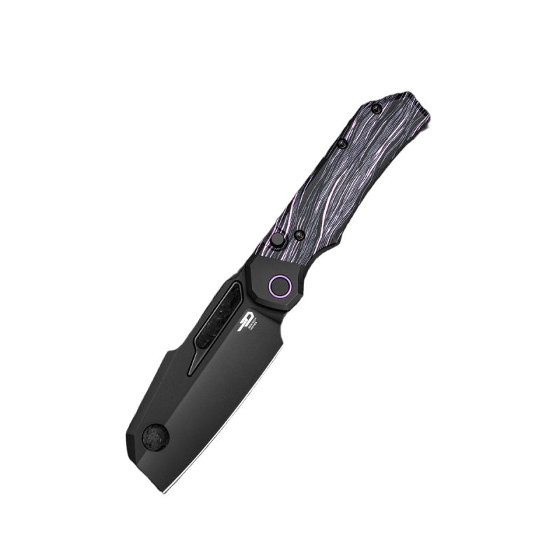 Nóż składany Bestech Nyrrdreki Black Titanium/Black-Purple G10, Black PVD M390 by Fabian Hobbelen (BT2607B)