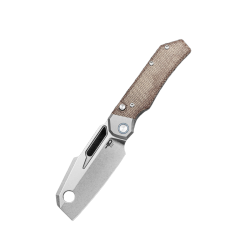 Nóż składany Bestech Nyrrdreki Titanium/Natural Canvas Micarta, Stonewashed M390 by Fabian Hobbelen (BT2607A)