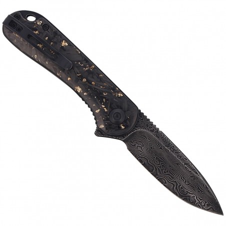 Nóż składany CIVIVI Elementum Flipper Shredded Carbon Fiber / Golden Shred, Black Damascus (C907C-DS1)