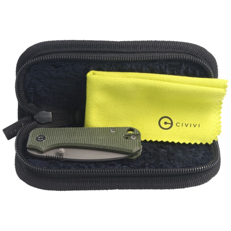 Nóż składany CIVIVI Baby Banter Green Micarta, Gray Stonewashed by Ben Petersen (C19068SB-1)