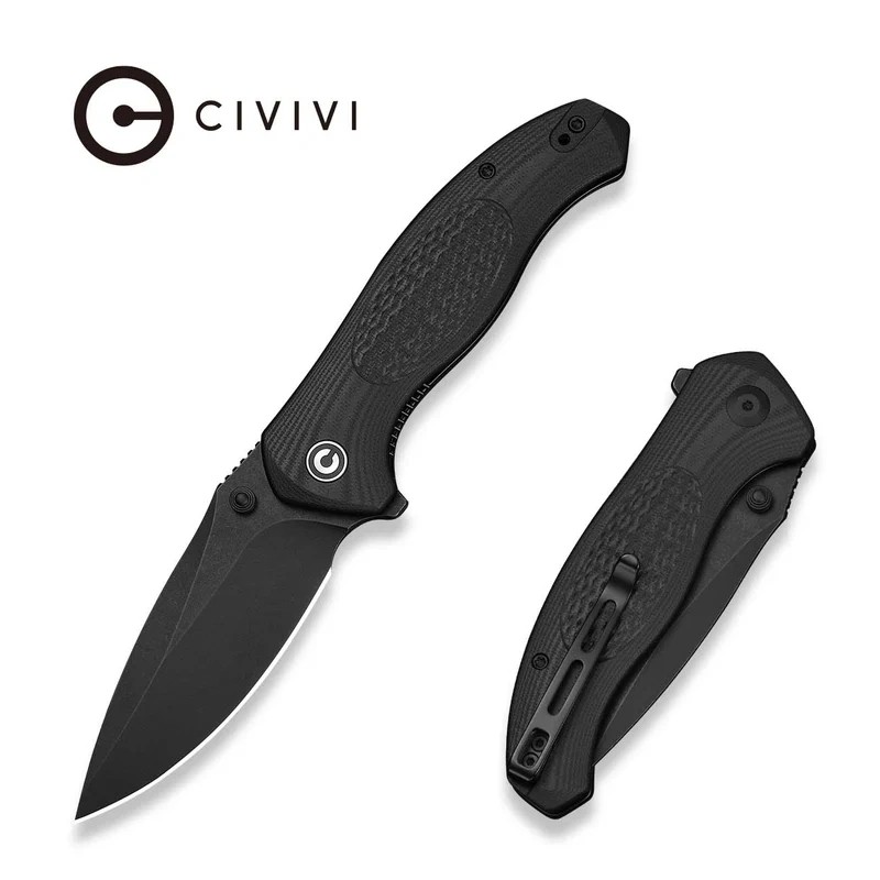 Nóż składany Civivi Vyrent Black G10, Black Stonewashed Nitro-X7 (C25037-1)