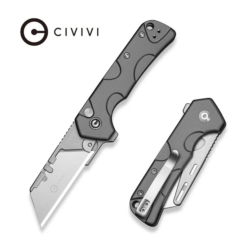 Nóż składany Civivi Pulsara Utility Gray Aluminum, Stonewashed 6Cr13 (C24041F-4)