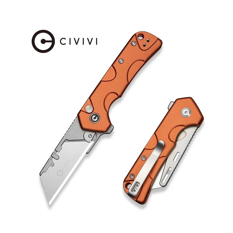 Nóż składany Civivi Pulsara Utility Orange Aluminum, Stonewashed 6Cr13 (C24041F-3)