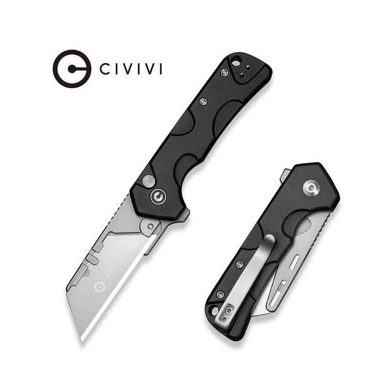 Nóż składany Civivi Pulsara Utility Black Aluminum, Stonewashed 6Cr13 (C24041F-1)