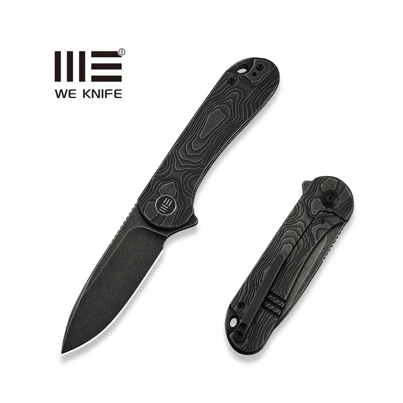 Nóż składany WeKnife Elementum Flipper Black Titanium, Black Stonewashed MagnaCut (WE18062X-1)