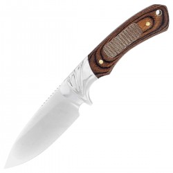 Nóż myśliwski Martinez Albainox Hunting Brown Micarta, Mirror 3Cr13Mov (32272)