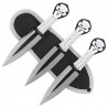 Noże do rzucania Martinez Albainox Skulls Set 3 szt White Cord, Satin 3Cr13Mov (32453)