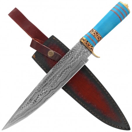 Nóż Martinez Albainox Blue Acrylic, Damascus 256 Layers (32564)