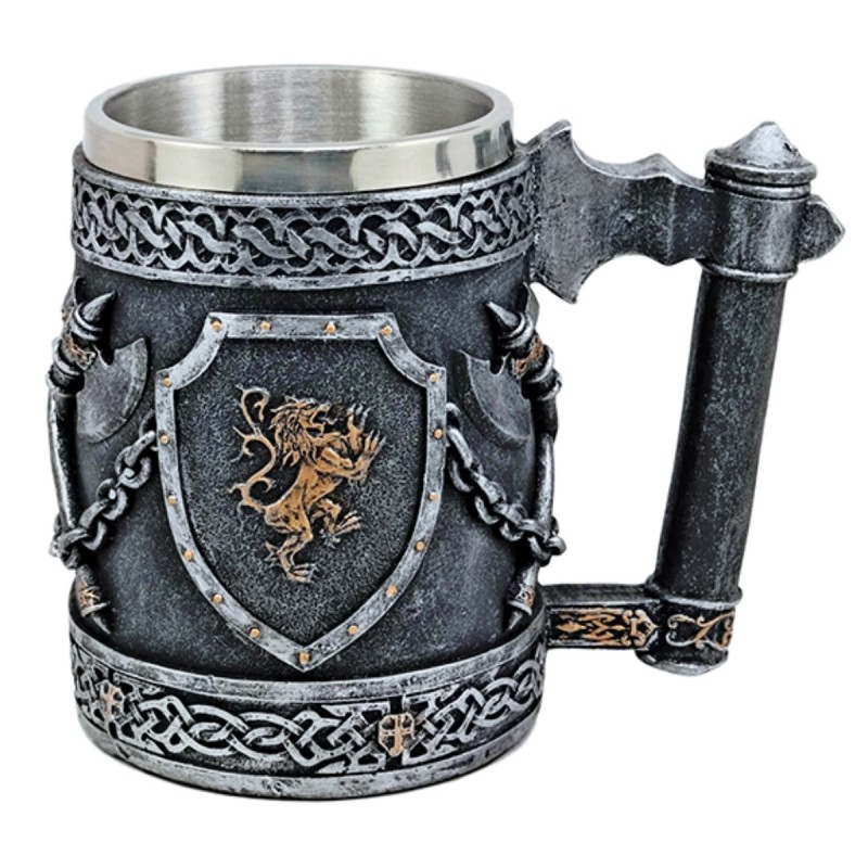 Kufel Tole 10 Imperial Lion-Axe Grey/Golden, Resin-Steel (39801)