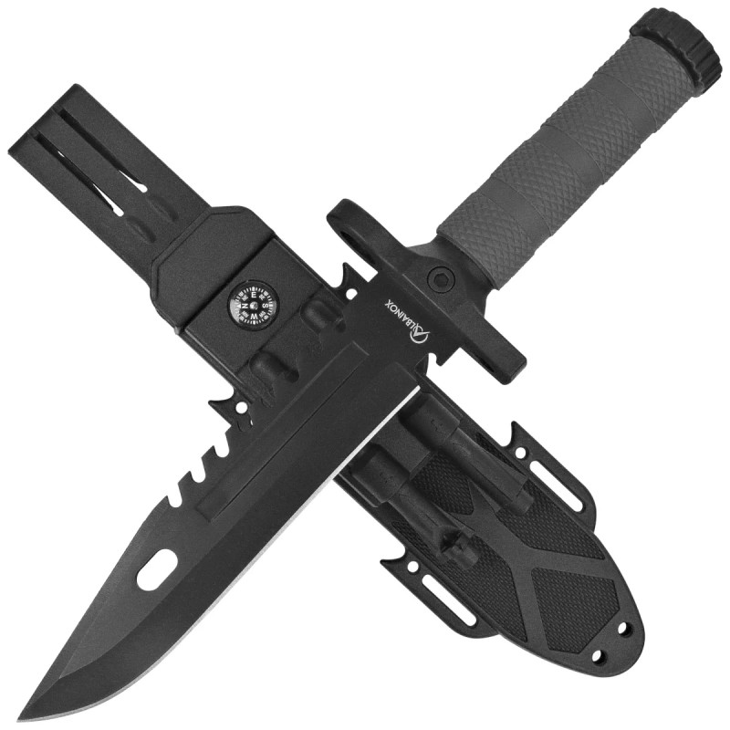 Nóż Martinez Albainox Survival Knife Black ABS, Black 3Cr13MoV (32537)