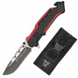 Nóż składany ratowniczy K25 RK-18764GR1026 Red/Black Aluminium, Titanium/Brushed 7Cr17Mov