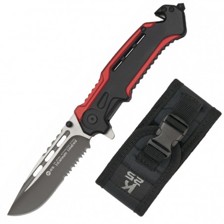Nóż składany ratowniczy K25 RK-18764GR1026 Red/Black Aluminium, Titanium/Brushed 7Cr17Mov