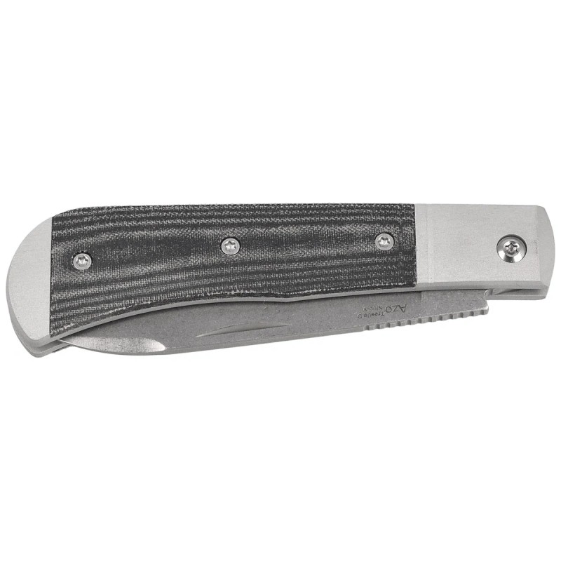 Nóż składany Kizer Trestle D Silver Aluminium / Black Norplex UltreX Micarta, Stonewashed Nitro-V by Azo (V3760A1)