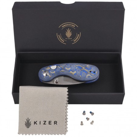 Nóż składany Kizer Microbe Multicolored Micarta w/ Vortex, Satin 14C28N by Maksim Epifantsev (V2742A6)