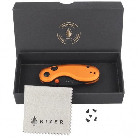 Nóż składany Kizer Microbe Orange Aluminium, Black PVD 14C28N by Maksim Epifantsev (V2742A3)