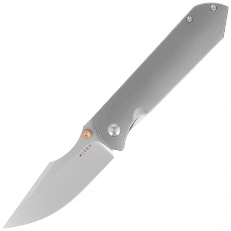 Nóż składany Kizer Harpoon Fold Gray Titanium, Stonewashed Elmax by Maverick Customs (Ki4784A1)