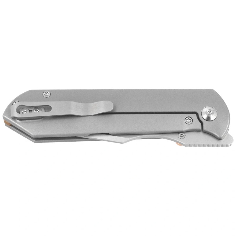 Nóż składany Kizer Harpoon Fold Gray Titanium, Stonewashed Elmax by Maverick Customs (Ki4784A1)