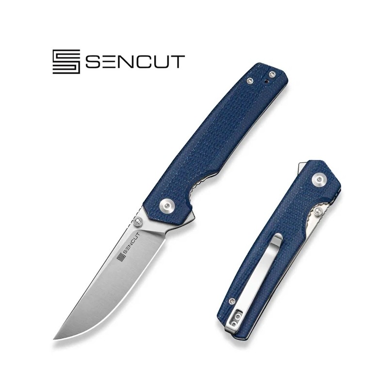 Nóż składany Sencut Stria Blue Canvas Micarta, Satin D2 (S25112-3)