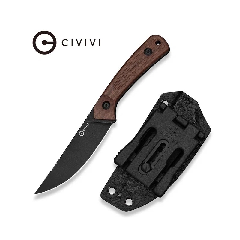 Nóż Civivi Carveth Guibourtia Wood, Black Stonewashed AEB-L (C25040-3)