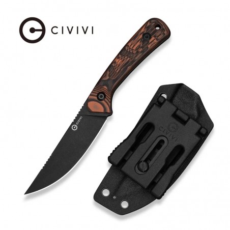 Nóż Civivi Carveth Orange-Black G10, Black Stonewashed AEB-L (C25040-2)
