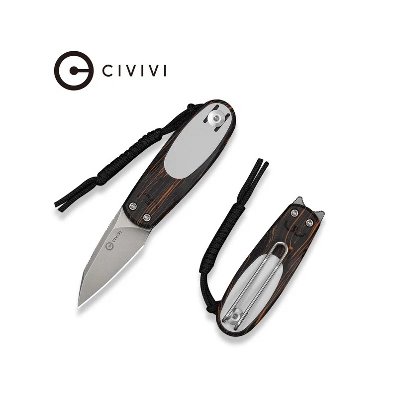 Nóż składany Civivi Purr Orange-Black-White G10, Stonewashed Nitro-V by Ostap Hel (C25054-5)