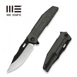 Nóż składany WeKnife Barracks LE No ???/200 Dark Olive Titanium, Hand Polished Satin / Black Stonewashed M390 (WE25078-1)