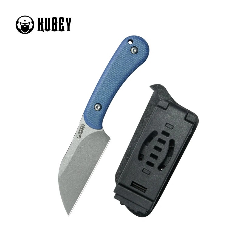 Nóż Kubey Rock Hopper Blue Micarta, Beadblasted 14C28N by Scott Halpern (KU412C)