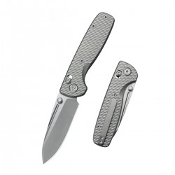 Nóż składany Kubey KB Knives Bluff Grey Ripple Titanium, Beadblasted M390 by Garet Caronna (KB383F)